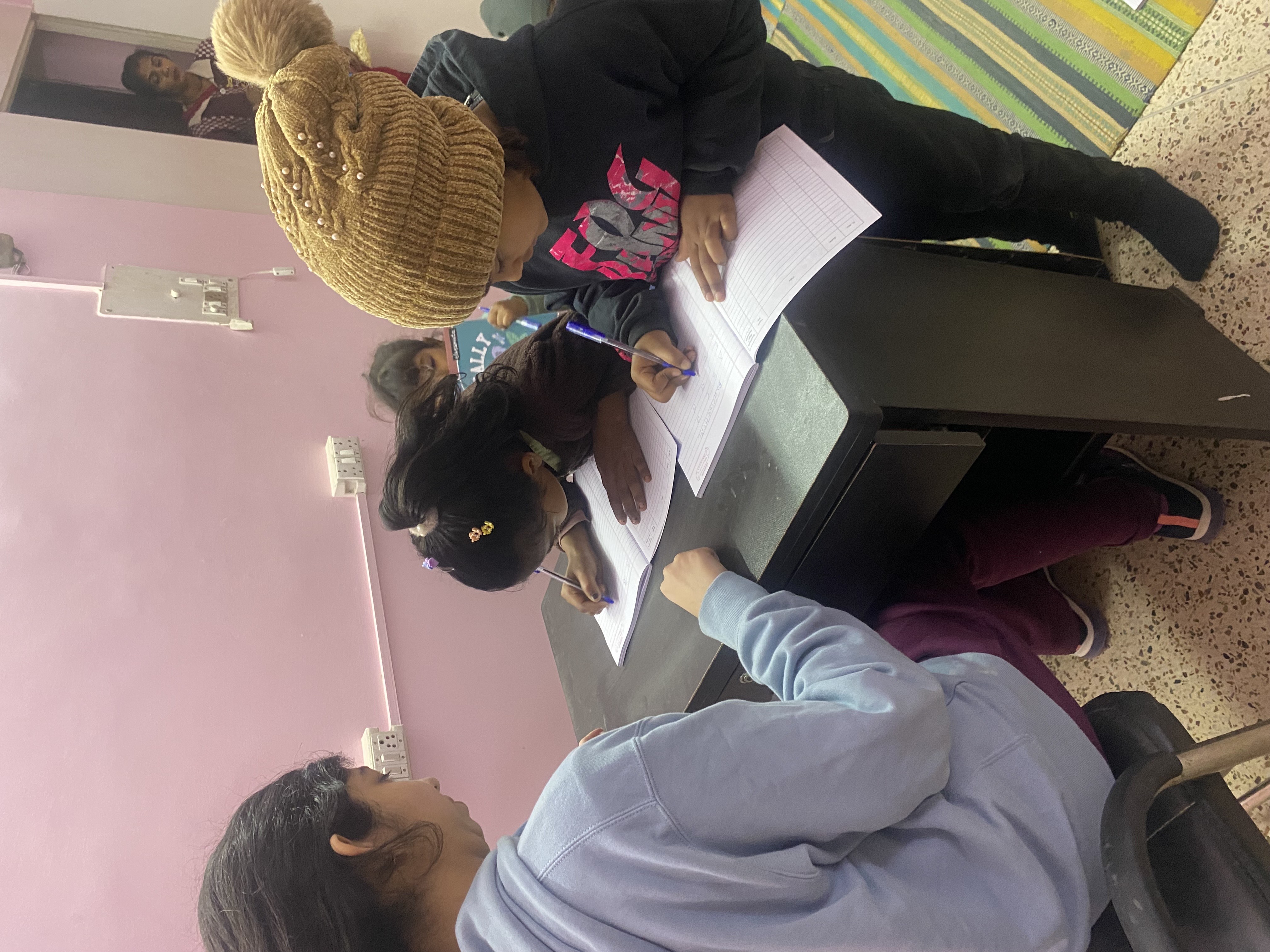 Teaching moment with mentor and students